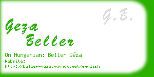 geza beller business card